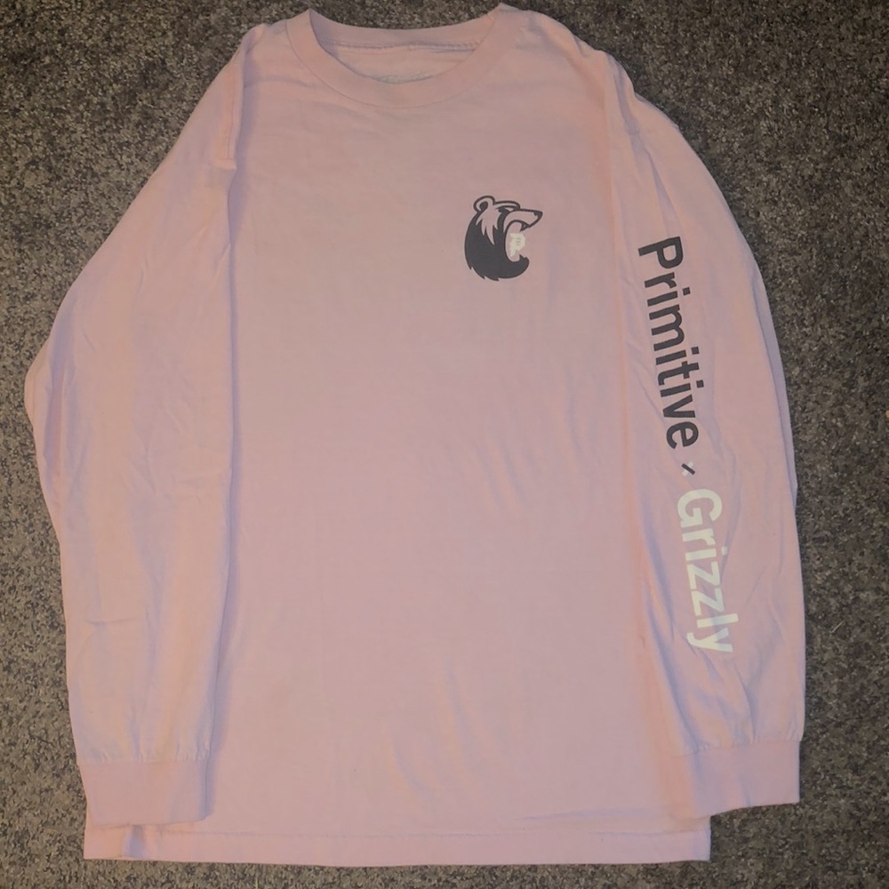 Primitive “Grizzly” Pink Long Sleeve T-Shirt
